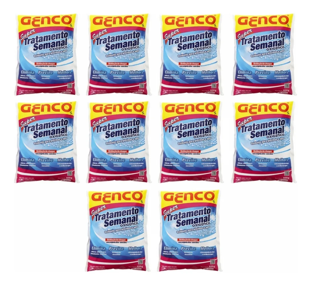 Genco Oxigenco Kit 10 Tratamentos Semanais para Piscina 400 g