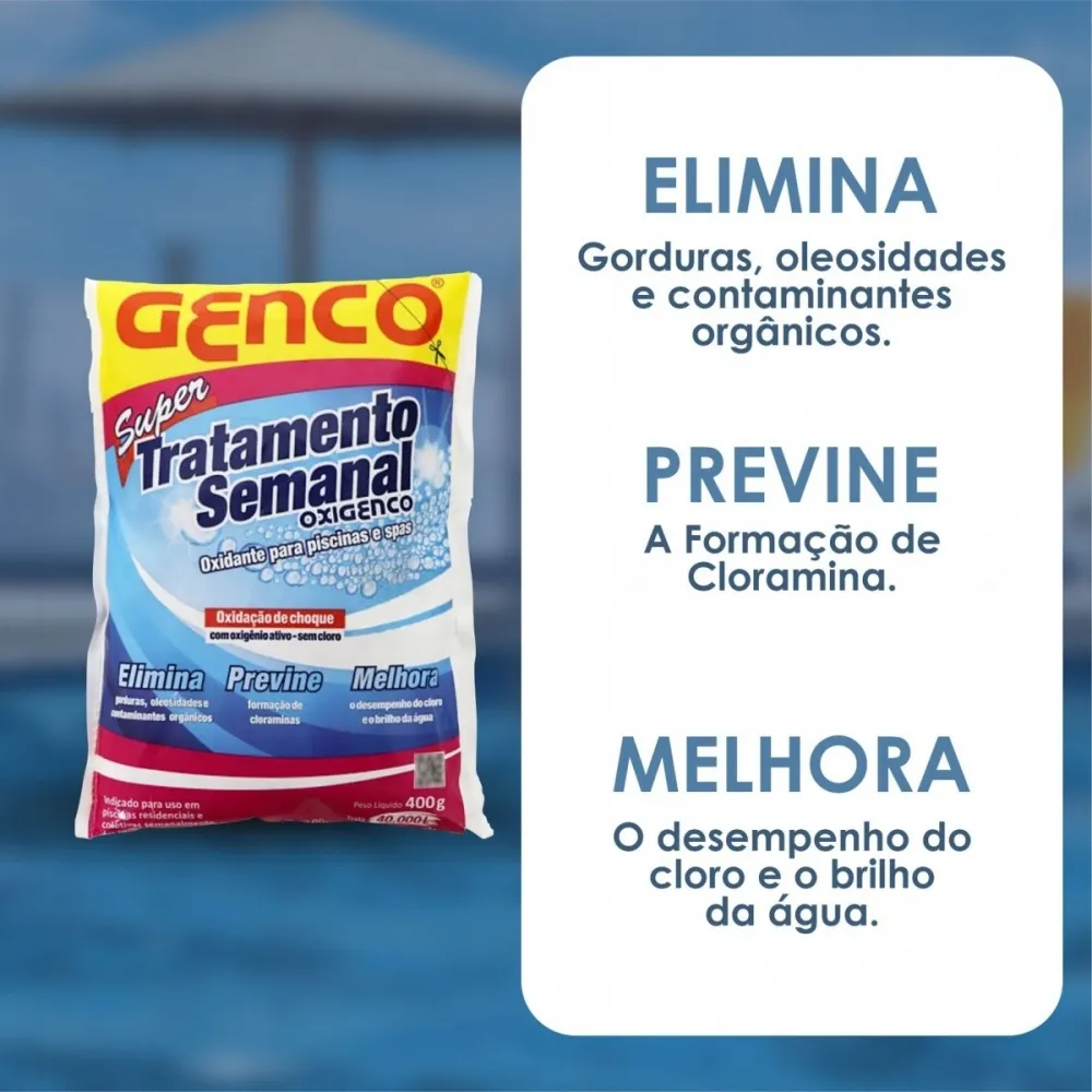 Genco Oxigenco Kit 10 Tratamentos Semanais para Piscina 400 g — foto 3