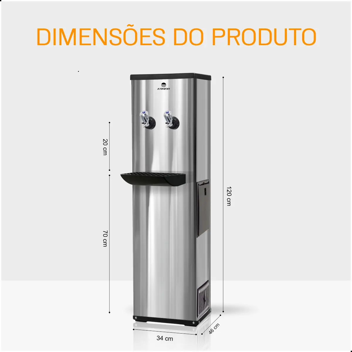 Karina Bebedouro Industrial de Coluna 20 L com 2 Torneiras — foto 4