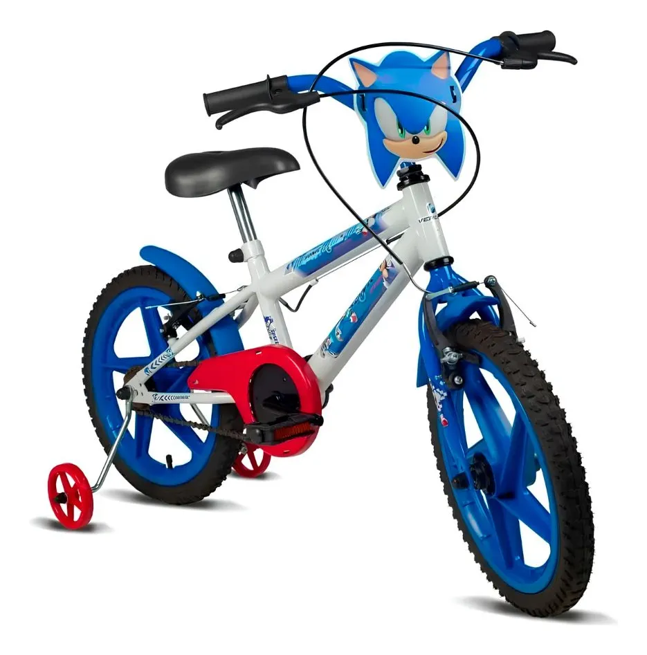 Verden Bikes Sonic Bicicleta Infantil Aro 16 Branco e Azul com Rodinhas — foto 1