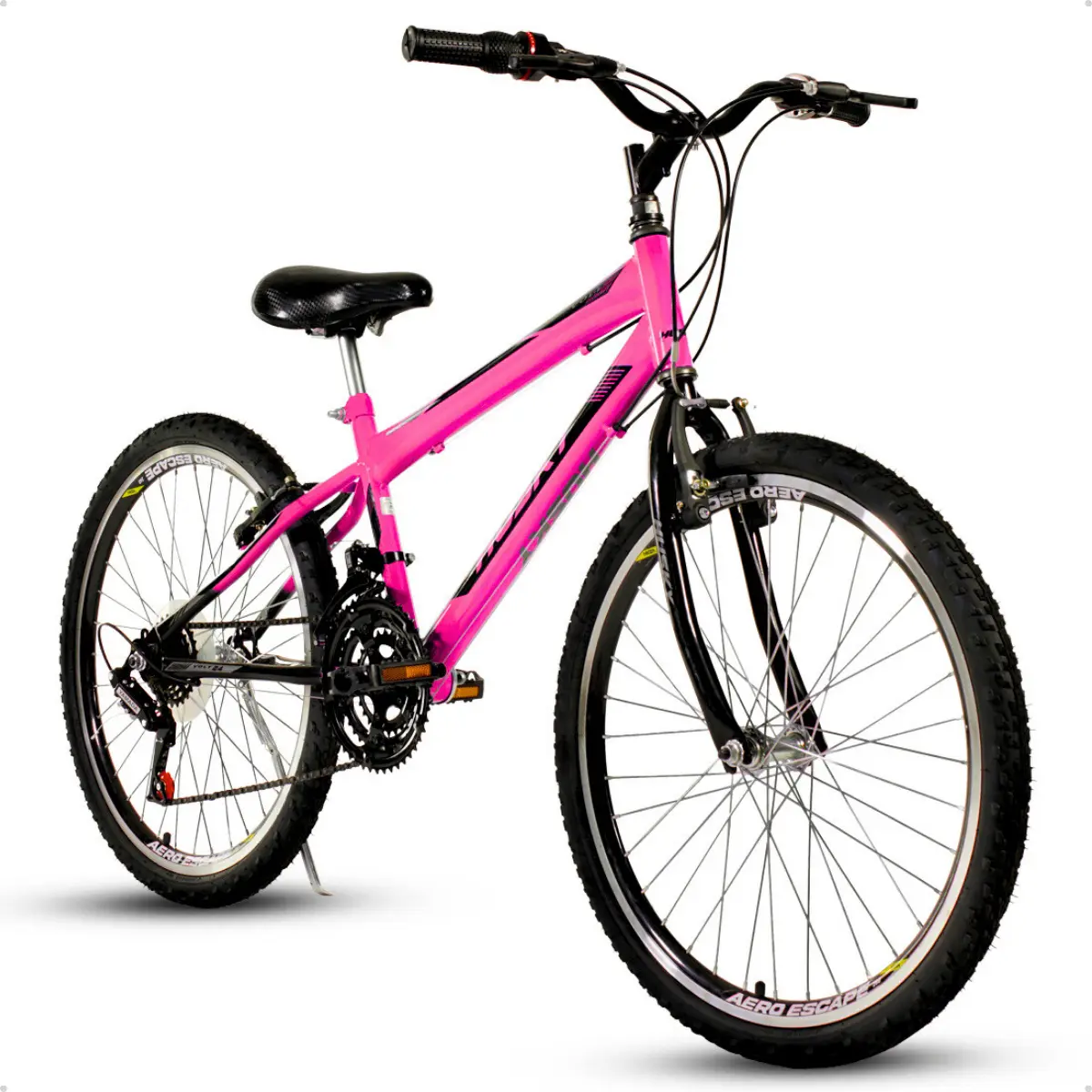 Bicicleta Infanto Juvenil Husky Volt Aro 24 18 Velocidades Rosa