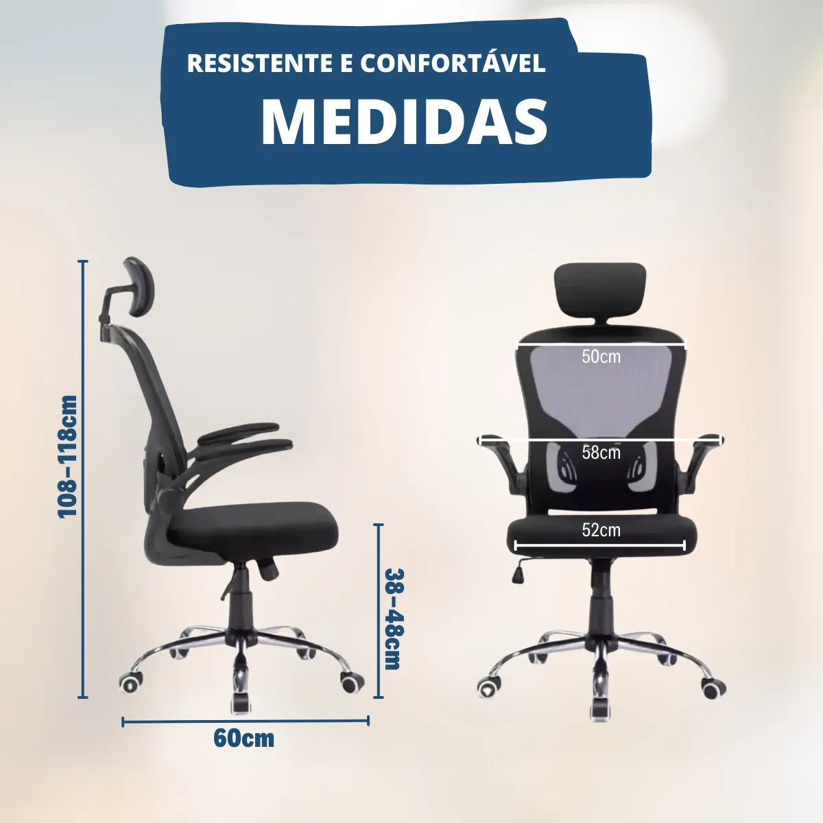 Cadeira De Escritório Até 150kg Executiva Presidente Office — foto 2