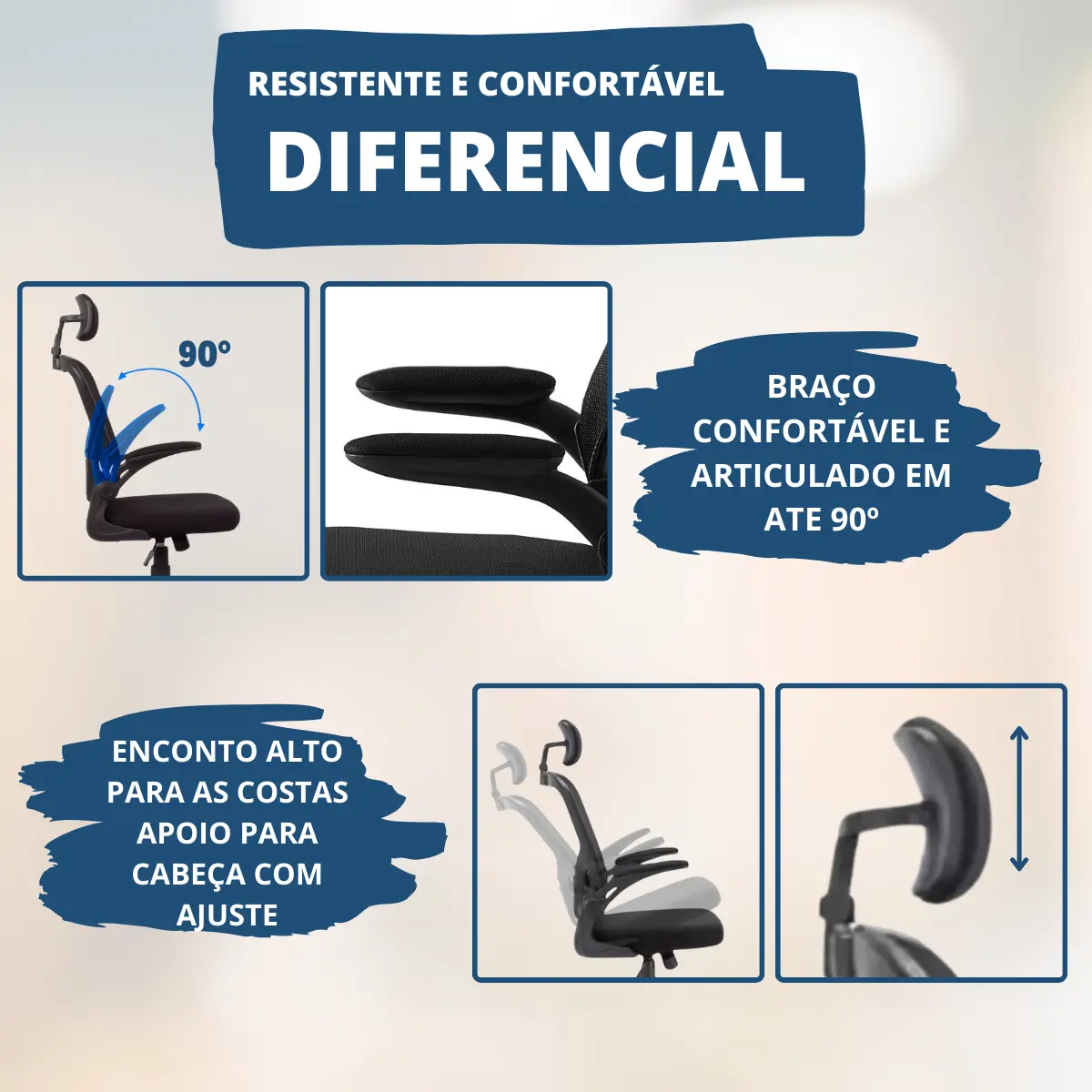 Cadeira De Escritório Até 150kg Executiva Presidente Office — foto 3