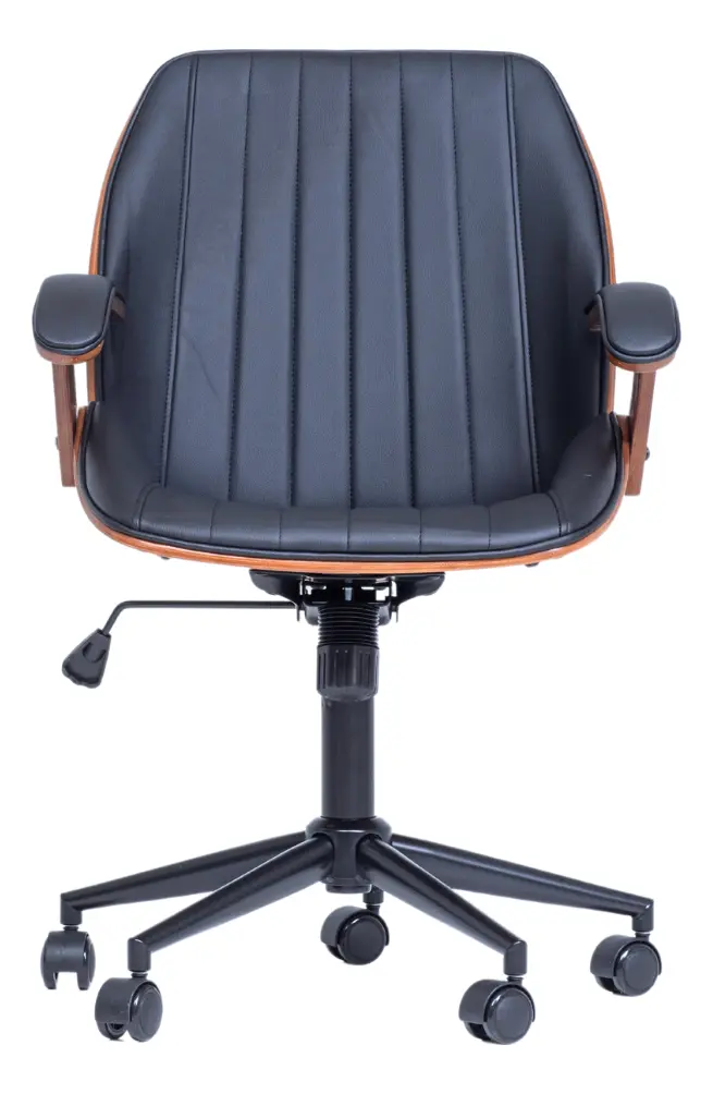 Cadeira Escritório Diretor Ergonômica Couro Saragoça - Preto — foto 2