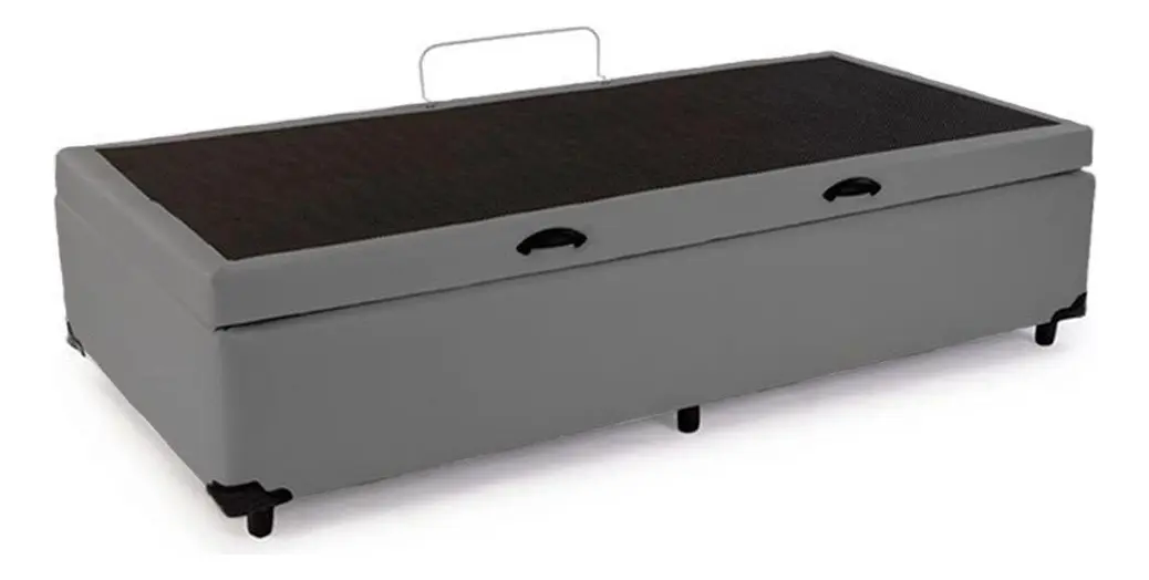 Cama Box Baú Solteiro Sintético Sereneprime Cinza 88x188x44 — foto 2