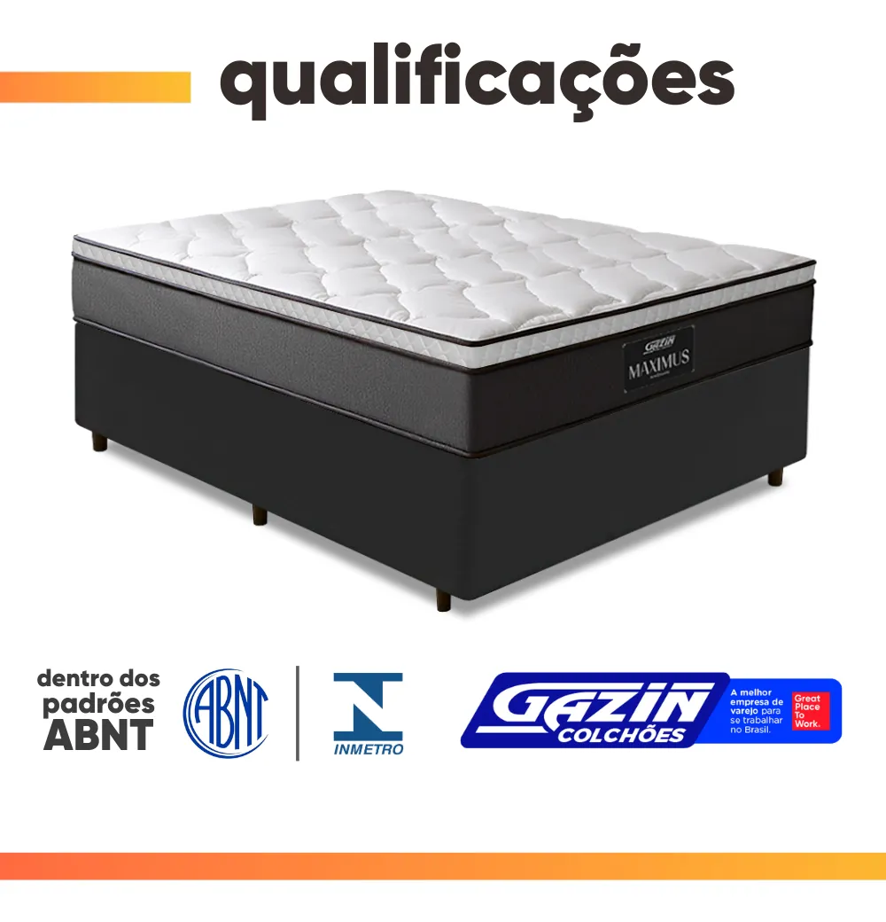Cama Box Casal Gazin Maximus Molas Ensacadas Cinza — foto 4