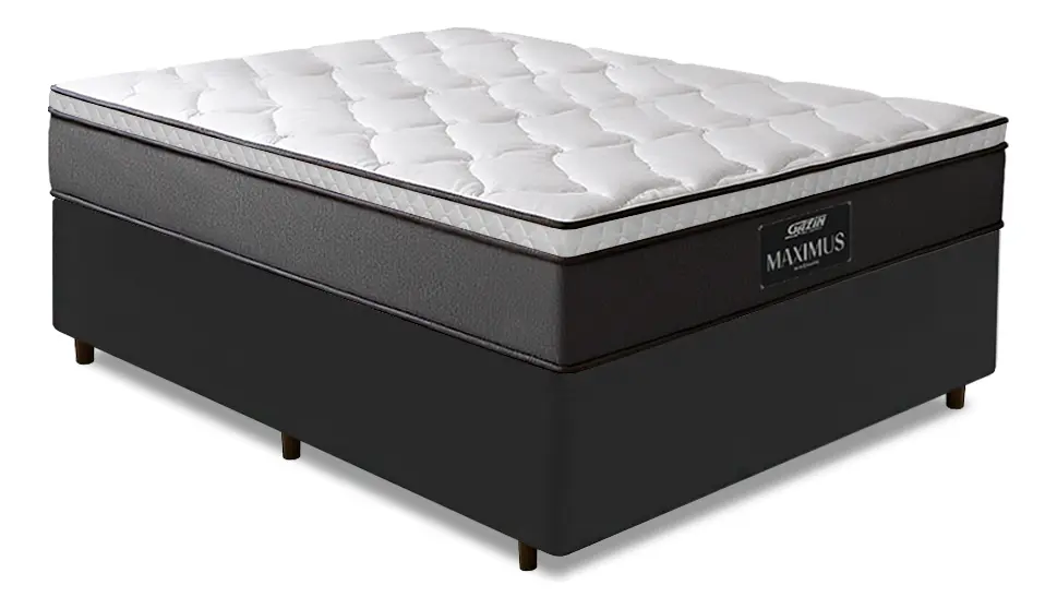 Cama Box Casal Gazin Maximus Molas Ensacadas Cinza — foto 1