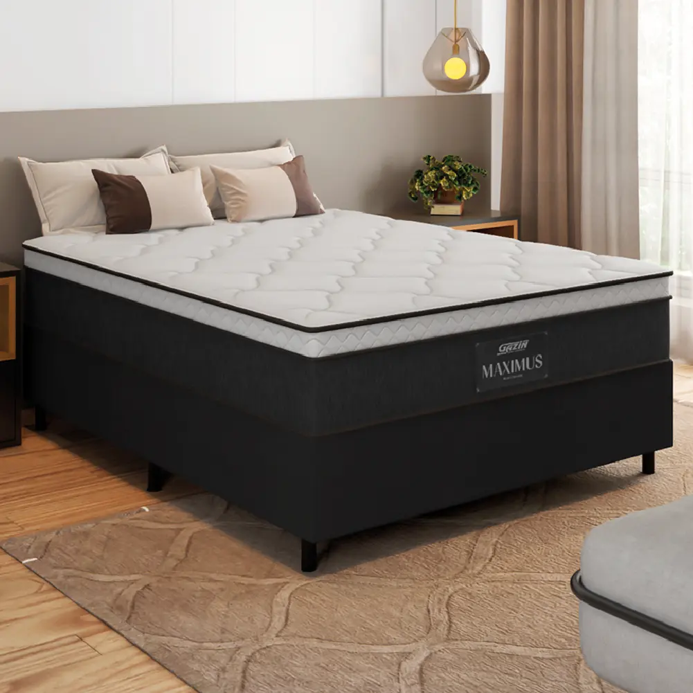 Cama Box Casal Gazin Maximus Molas Ensacadas Cinza — foto 2