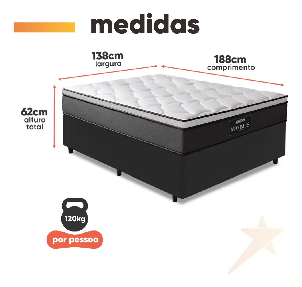 Cama Box Casal Gazin Maximus Molas Ensacadas Cinza — foto 3