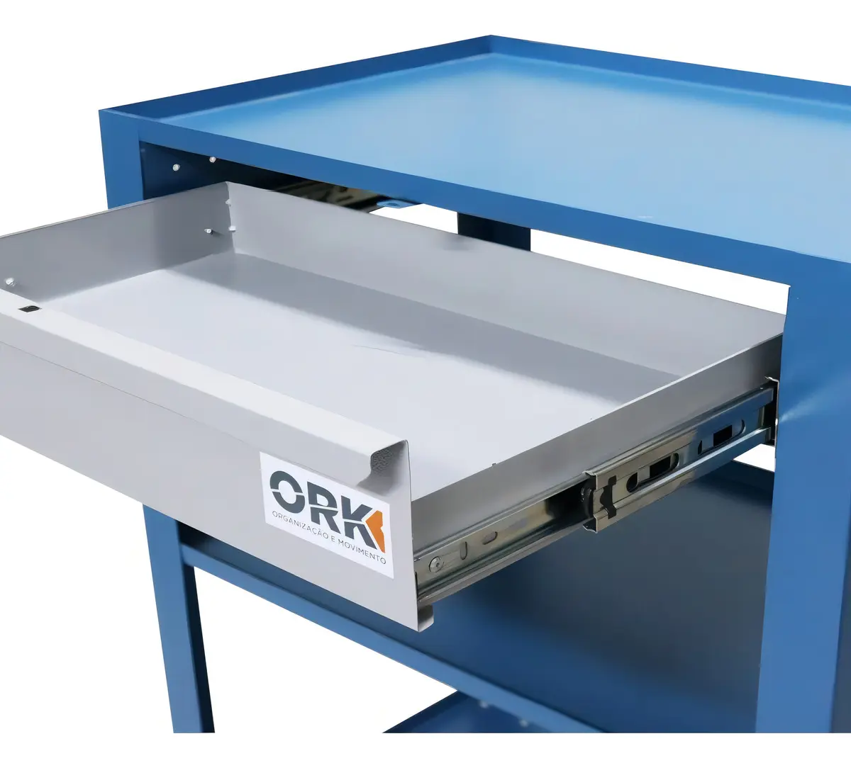 Carrinho Aberto ORK com 1 Gaveta Metal Rodízios 80Kg 60x40x85cm — foto 4
