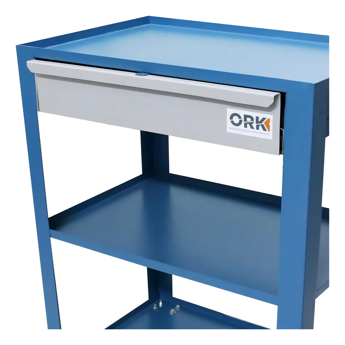 Carrinho Aberto ORK com 1 Gaveta Metal Rodízios 80Kg 60x40x85cm — foto 2