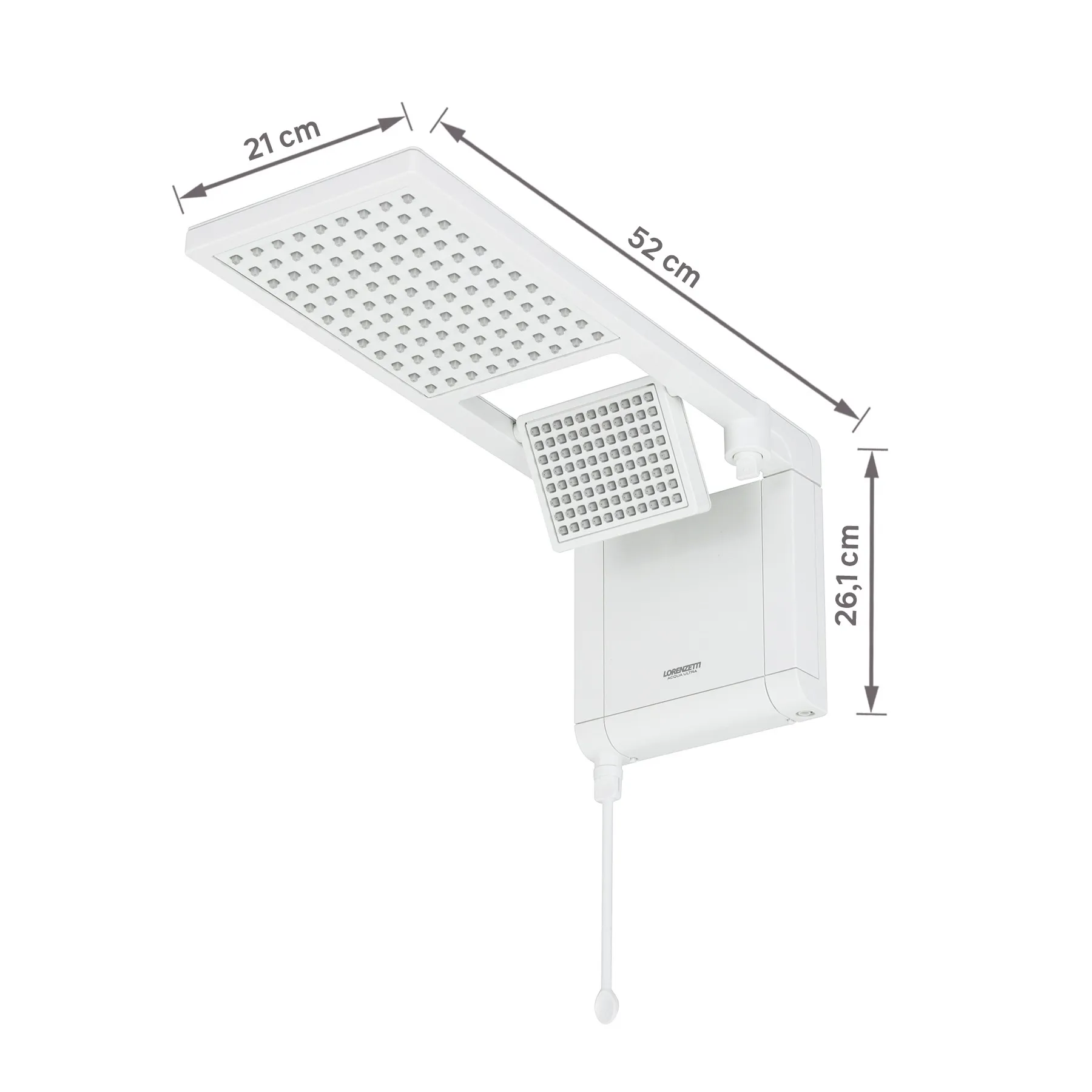 Chuveiro Elétrico Eletrônico 6800w Branco Quadrado Acqua Duo Ultra Lorenzetti — foto 4