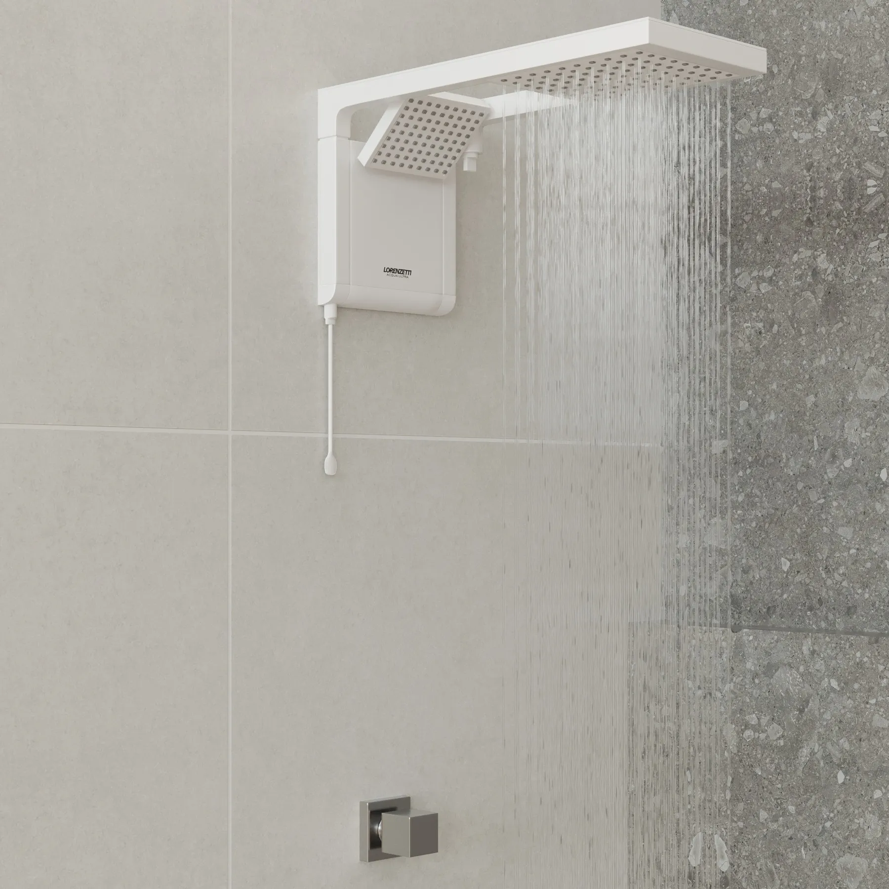 Chuveiro Elétrico Eletrônico 6800w Branco Quadrado Acqua Duo Ultra Lorenzetti — foto 2