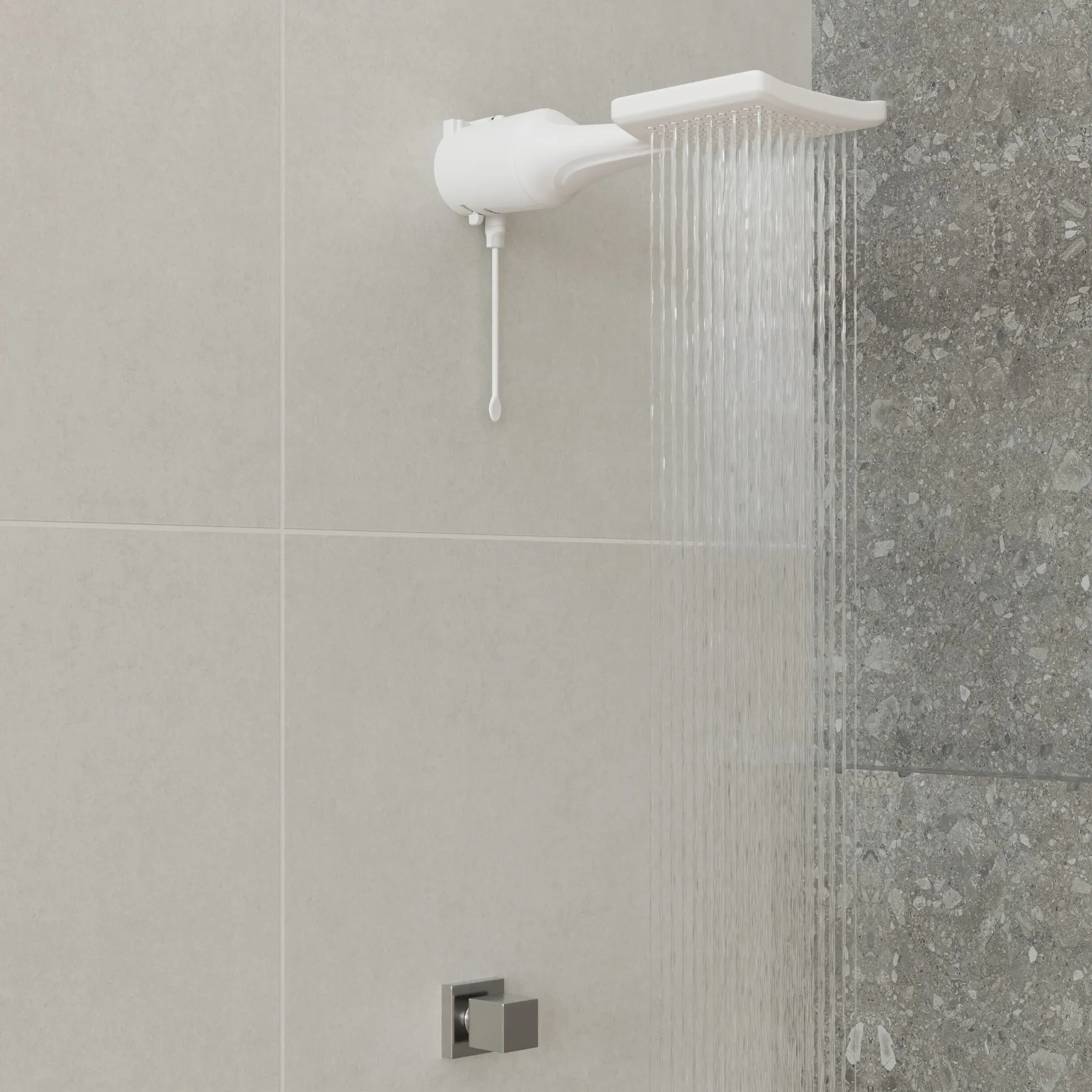 Chuveiro Elétrico Eletrônico 7500w Branco Quadrado Loren Shower Lorenzetti — foto 2