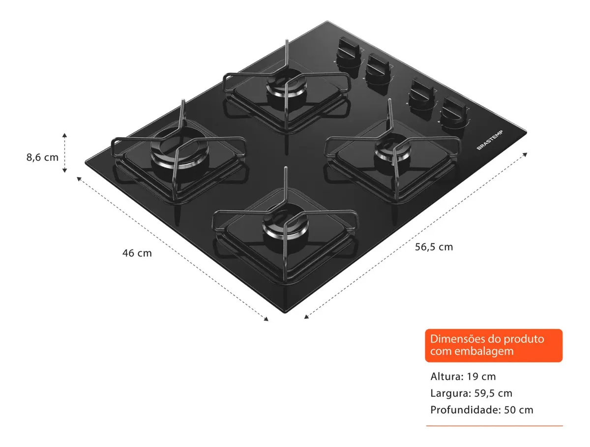 Cooktop 4 Bocas Brastemp — foto 4