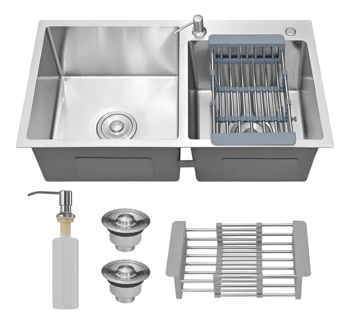 Cuba de Pia Cozinha Gourmet Dupla Prime Embutir Aço Inox 78x43cm