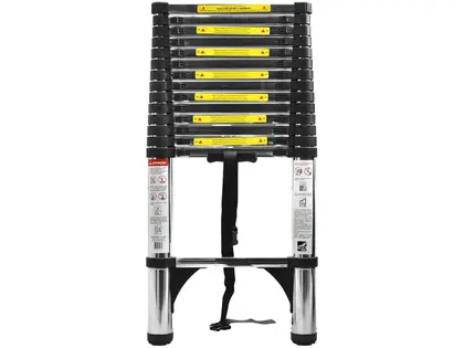Escada Telescópica Nell KME1044SS Aço e Alumínio 14 Degraus 4,4m Prata/Preto