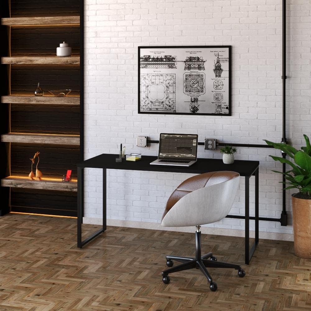 Escrivaninha Trevalla Kuadra Me150-E10 Industrial 150cm Preto Onix — foto 1
