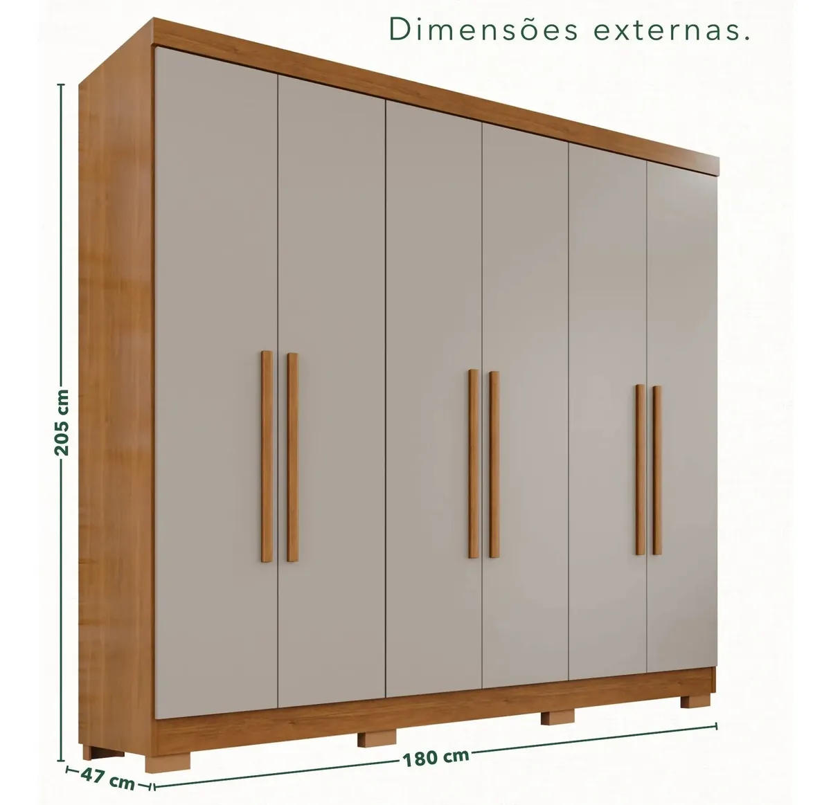Guarda-roupa Casal 6 Portas 2 Gavetas França — foto 3