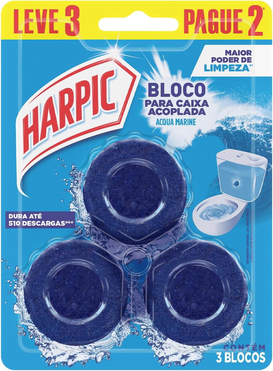 Harpic Bloco Sanitário para Caixa Acoplada Marine 3 unidades — foto 1
