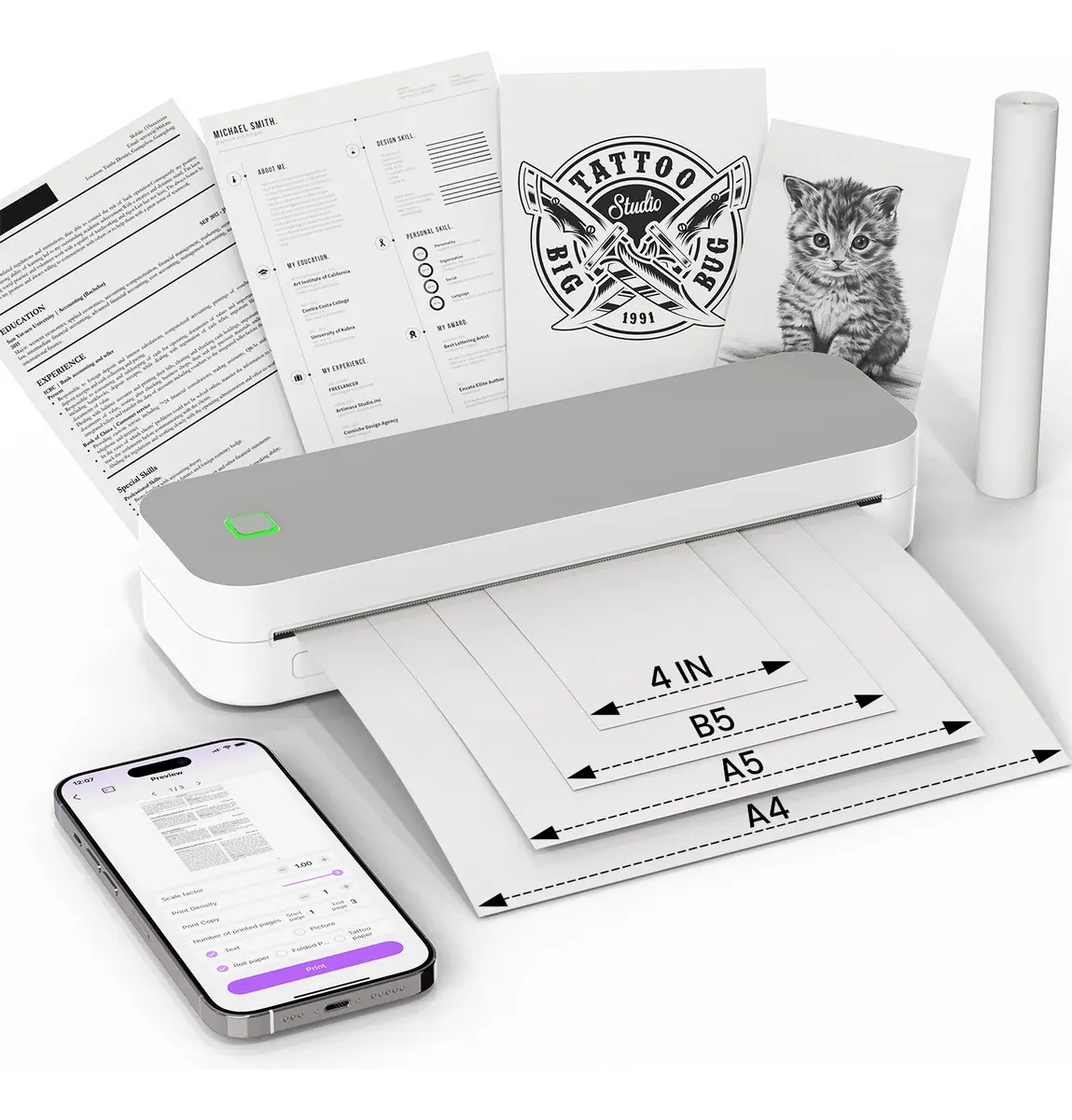 Impressora Portátil Ablemark A4 sem Tinta Com Bluetooth — foto 1