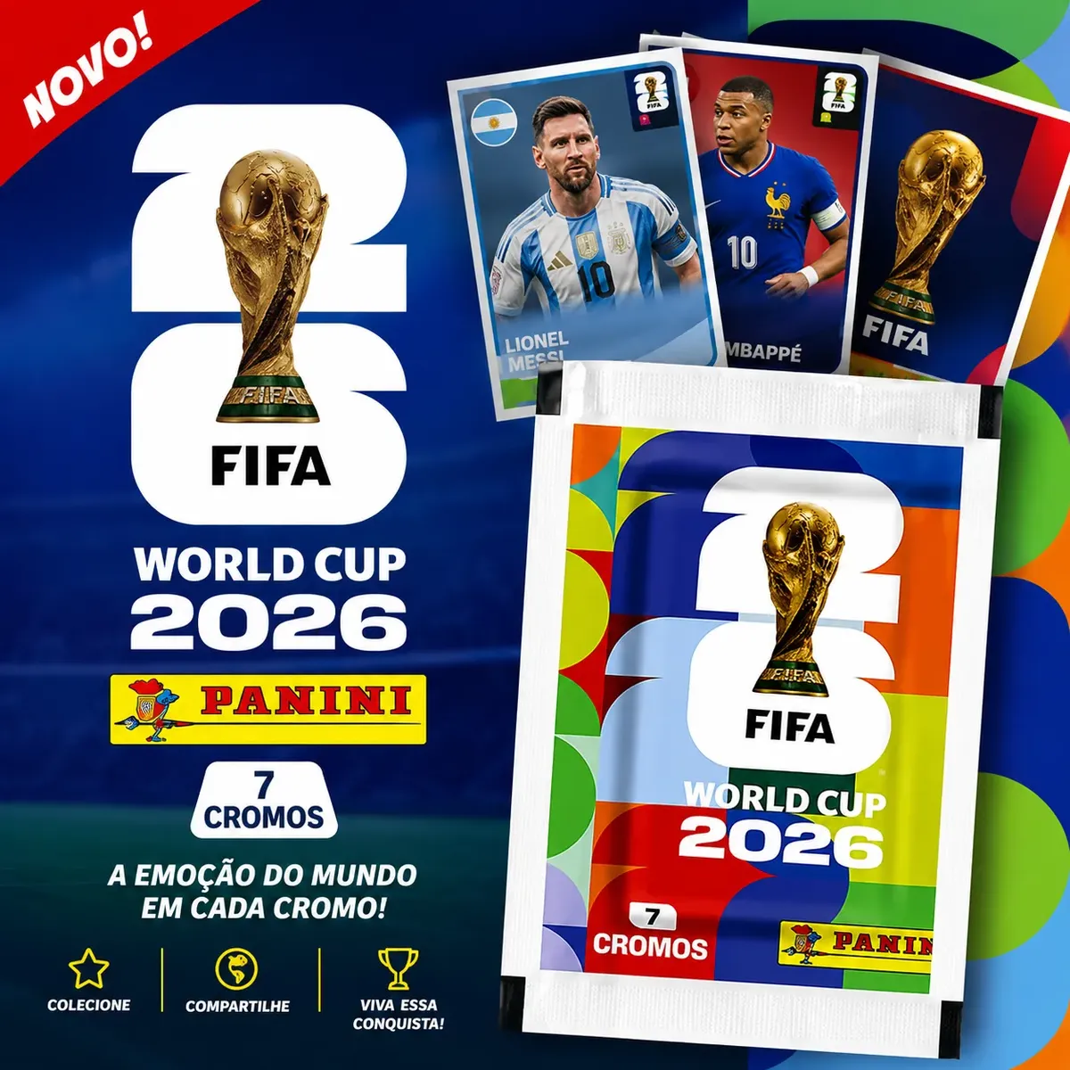 Kit 10 Envelopes de Figurinhas Oficiais Copa do Mundo 2026 — foto 4