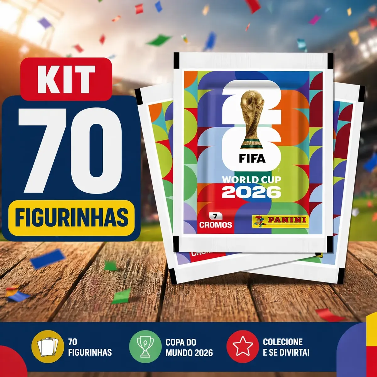 Kit 10 Envelopes com 70 Figurinhas Oficiais Copa do Mundo 2026 — foto 3