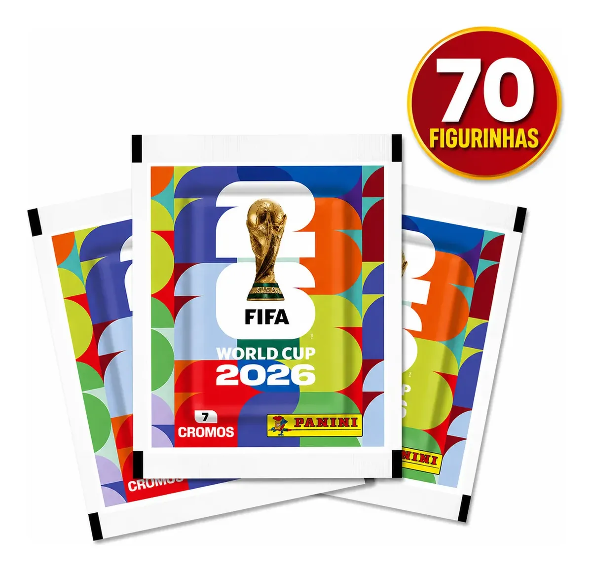 Kit 10 Envelopes com 70 Figurinhas Oficiais Copa do Mundo 2026