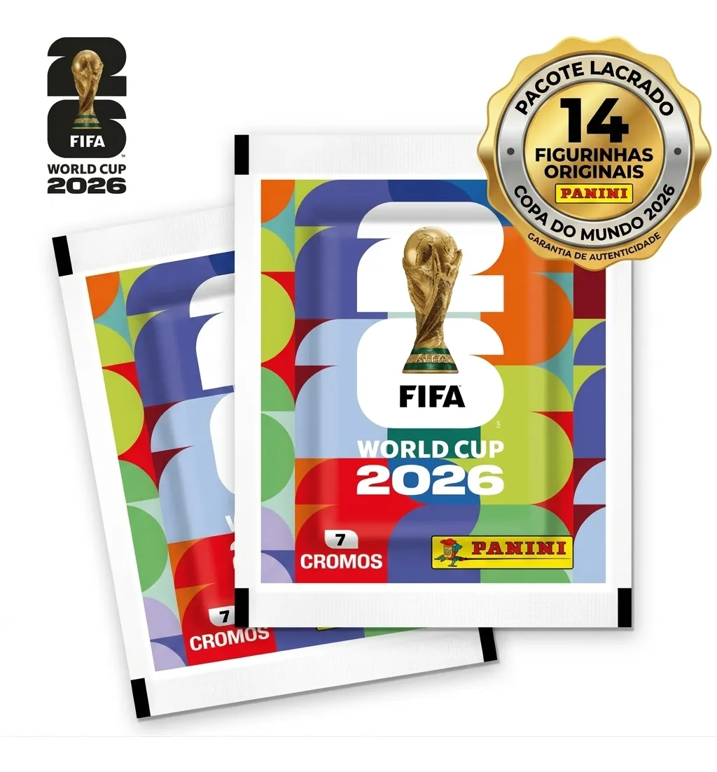 Álbum Copa do Mundo 2026 Capa Mole com 2 Envelopes de Figurinhas