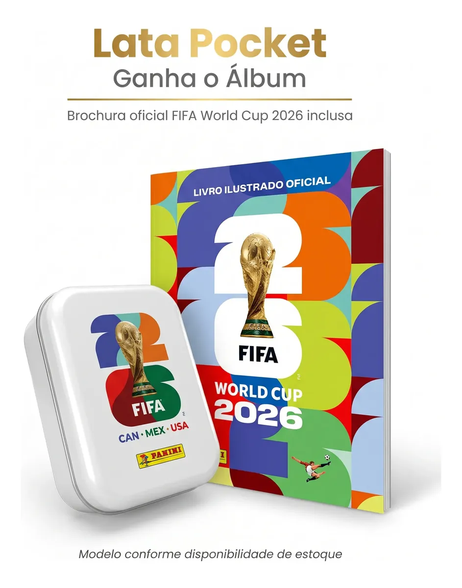 Álbum Copa do Mundo FIFA 2026 Brochura com Lata Pocket
