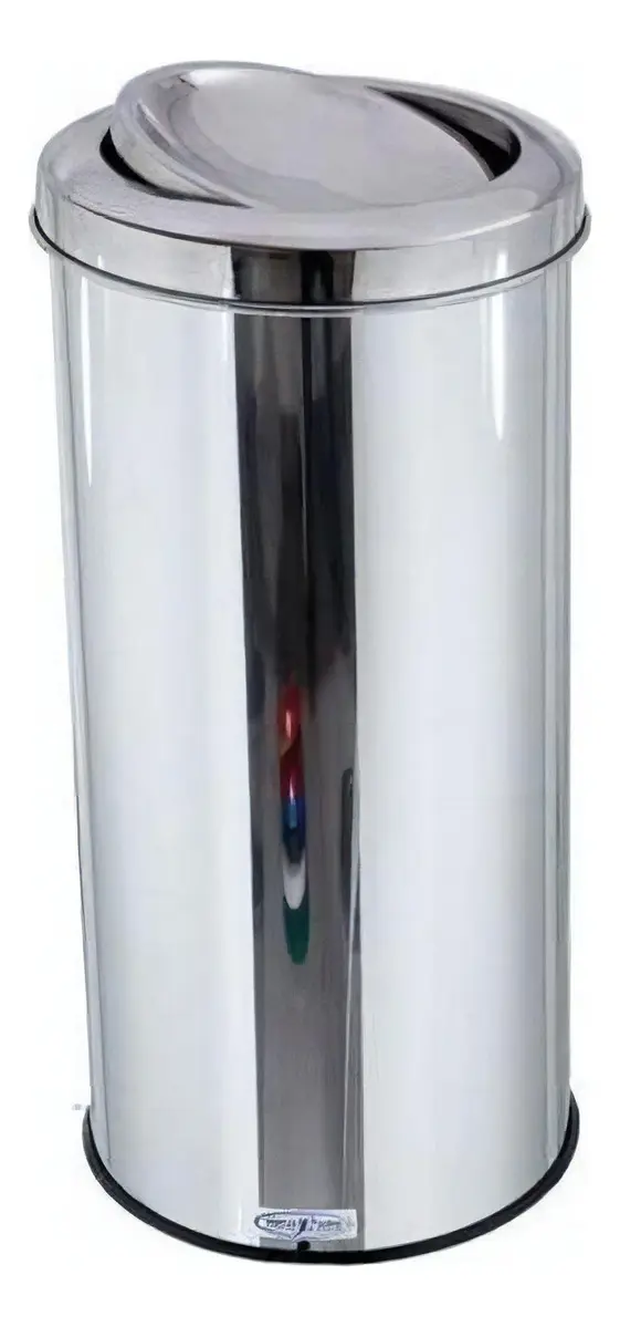 Lixeira de Inox 50 L Branca com Tampa Vai-e-vem