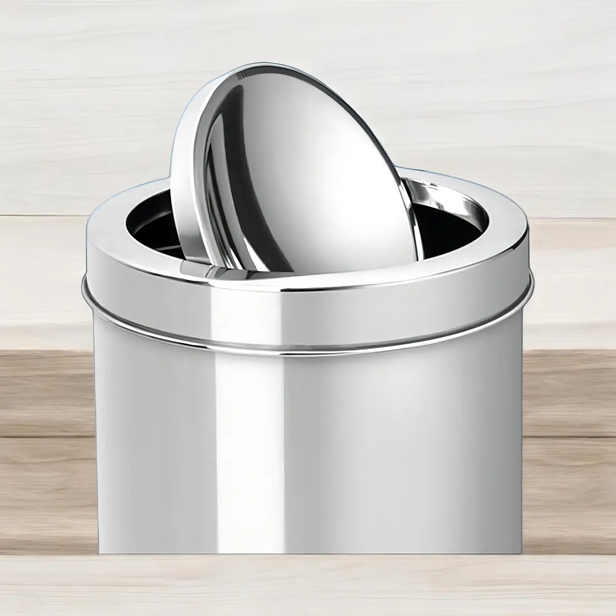 Lixeira de Inox 50 L Branca com Tampa Vai-e-vem — foto 2