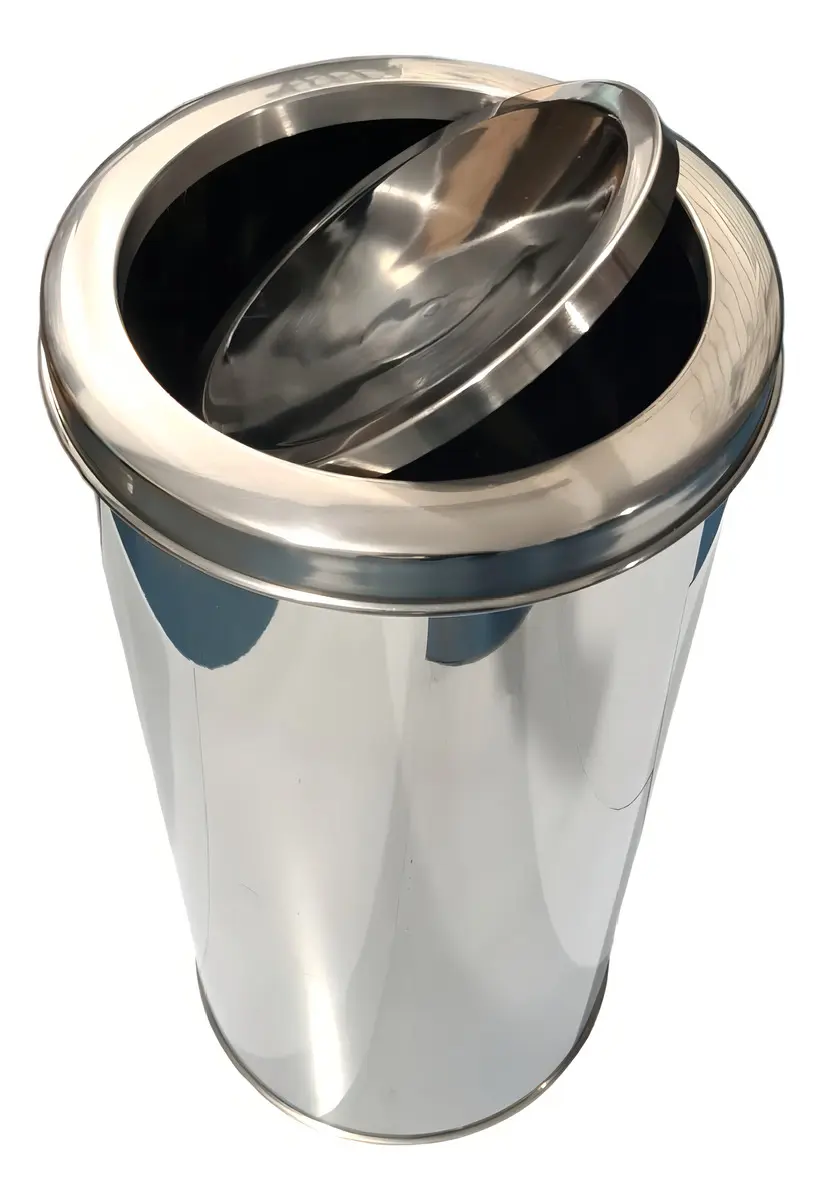 Lixeira de Inox 50 L Branca com Tampa Vai-e-vem — foto 4