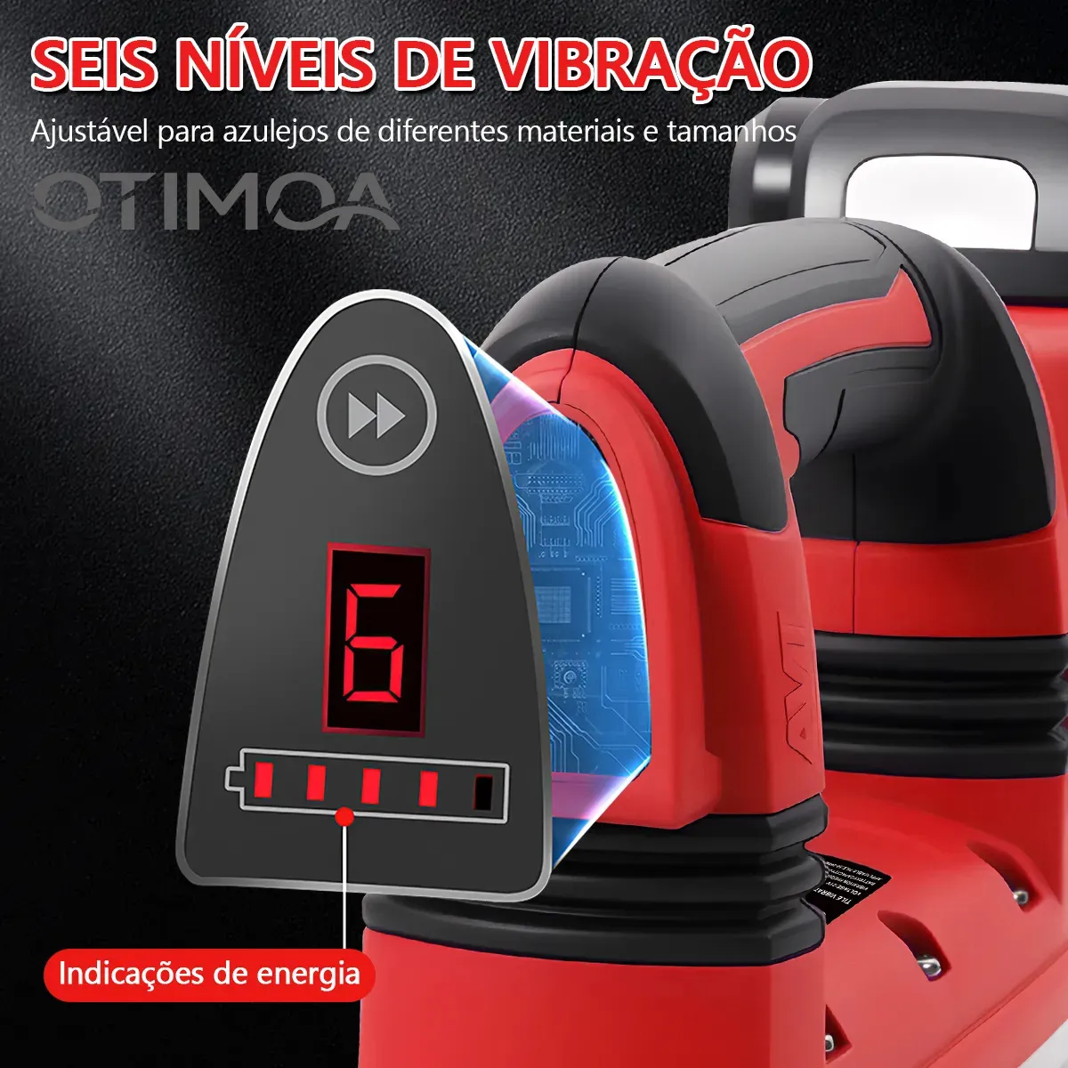Máquina Vibratória para Assentamento de Pisos 21 V com 2 Baterias — foto 3