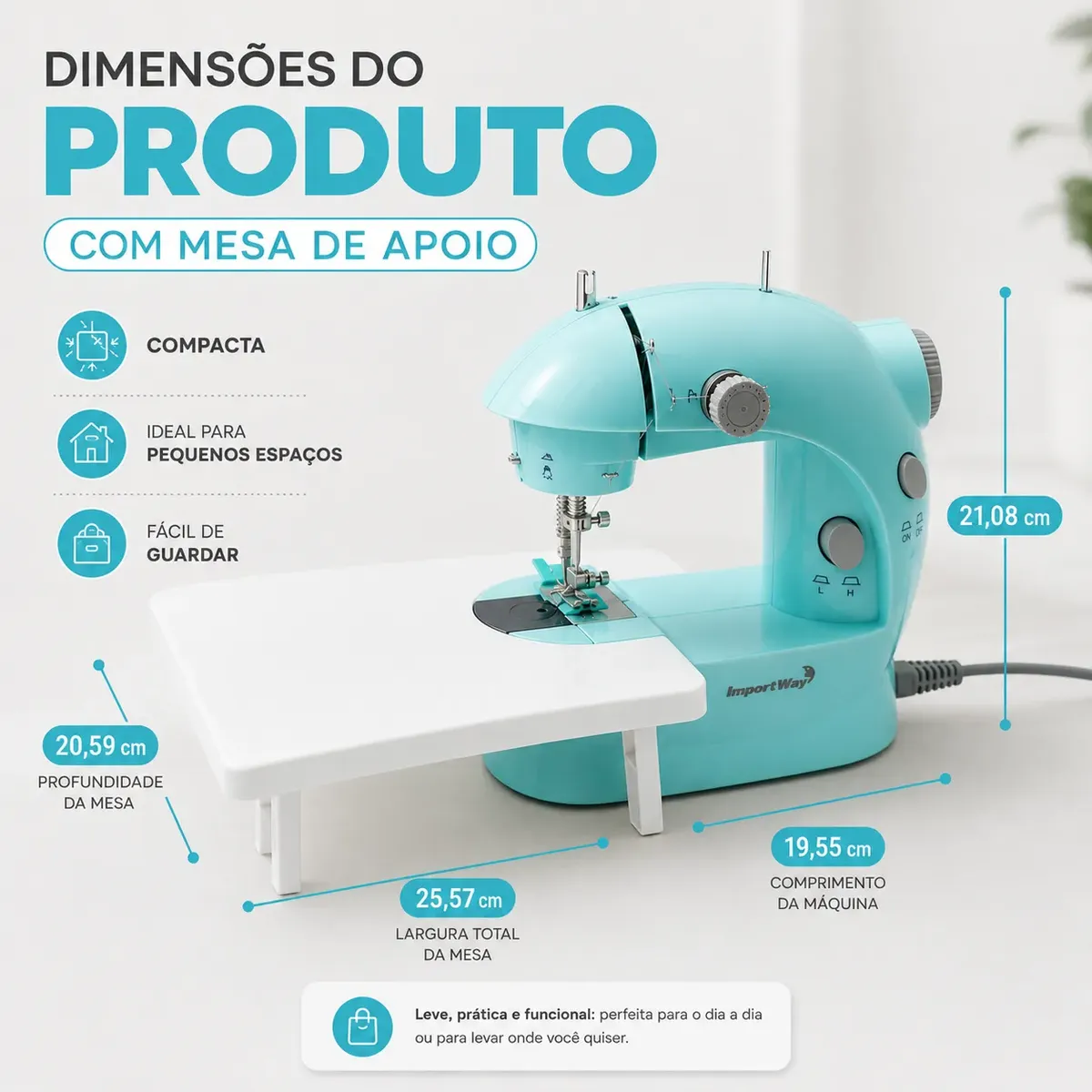 ELO Mini Máquina de Costura Portátil com Mesa e Kit de Costura — foto 2
