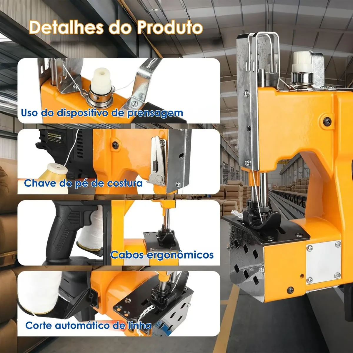 Máquina de Costura Portátil para Fechamento de Sacos 110/220 V — foto 3