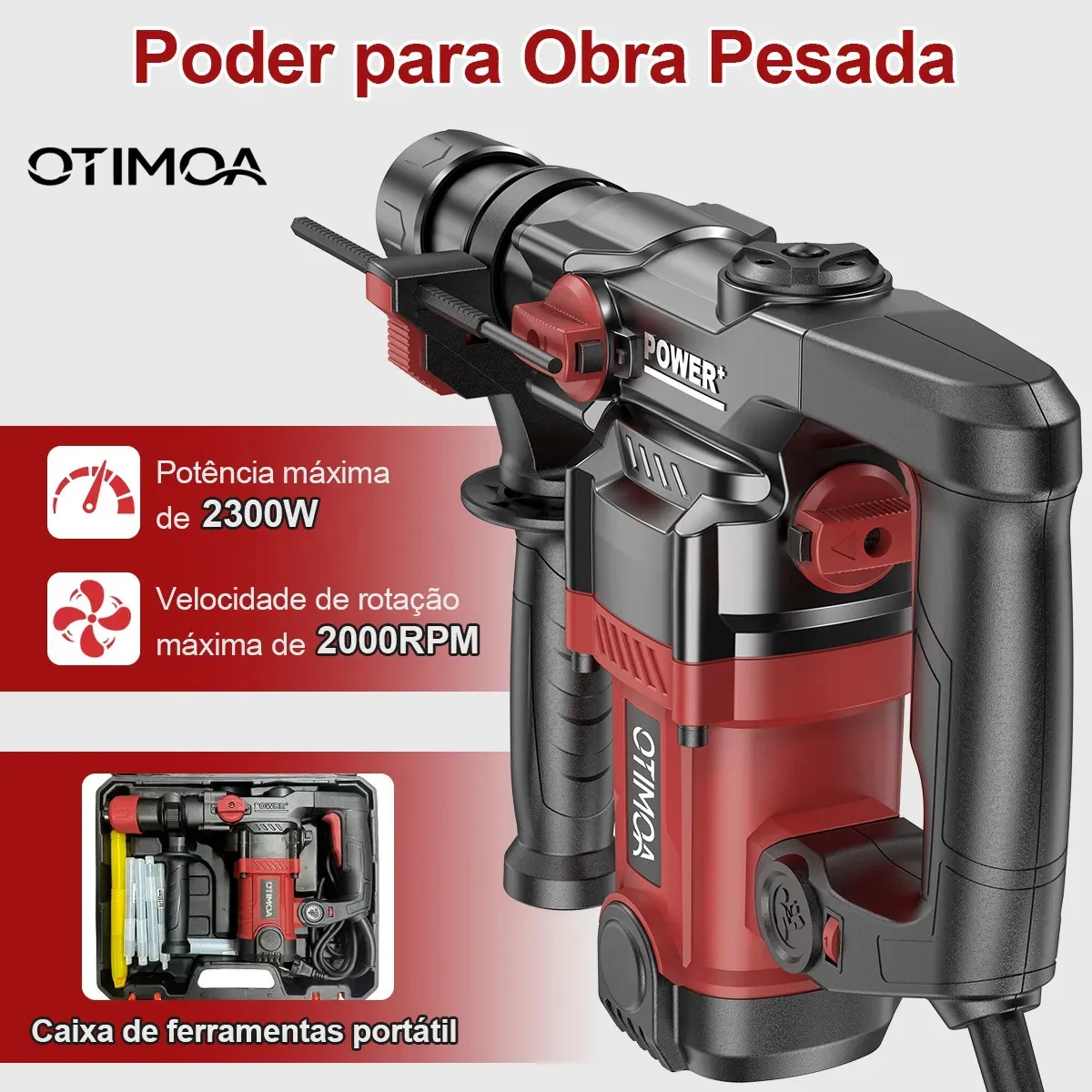 OTIMOA 3062 Martelete 3 em 1 SDS Plus 1500 W 220 V — foto 3