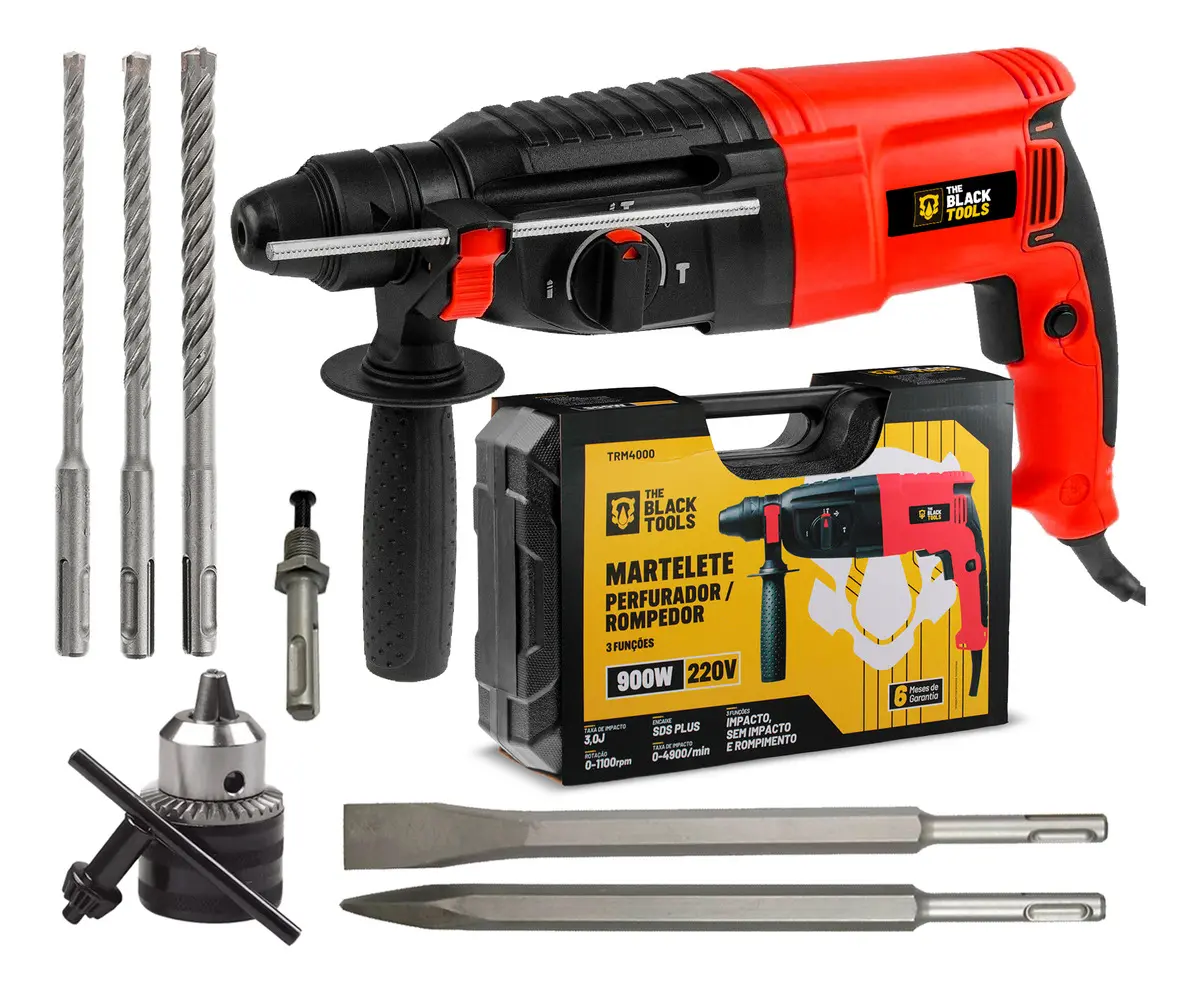 The Black Tools TRM-4000 Martelete SDS Plus 900 W 3 J 26 mm