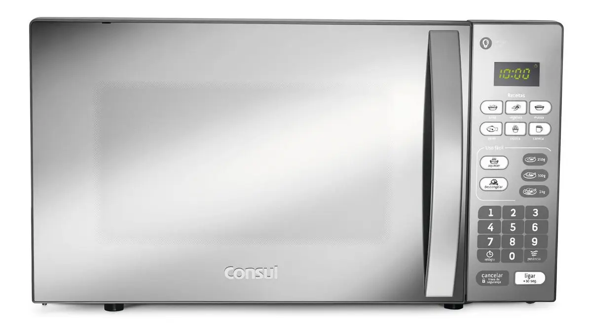 Micro-ondas CM020BF 20 L Espelhado Cinza e Inox com Trava de Segurança