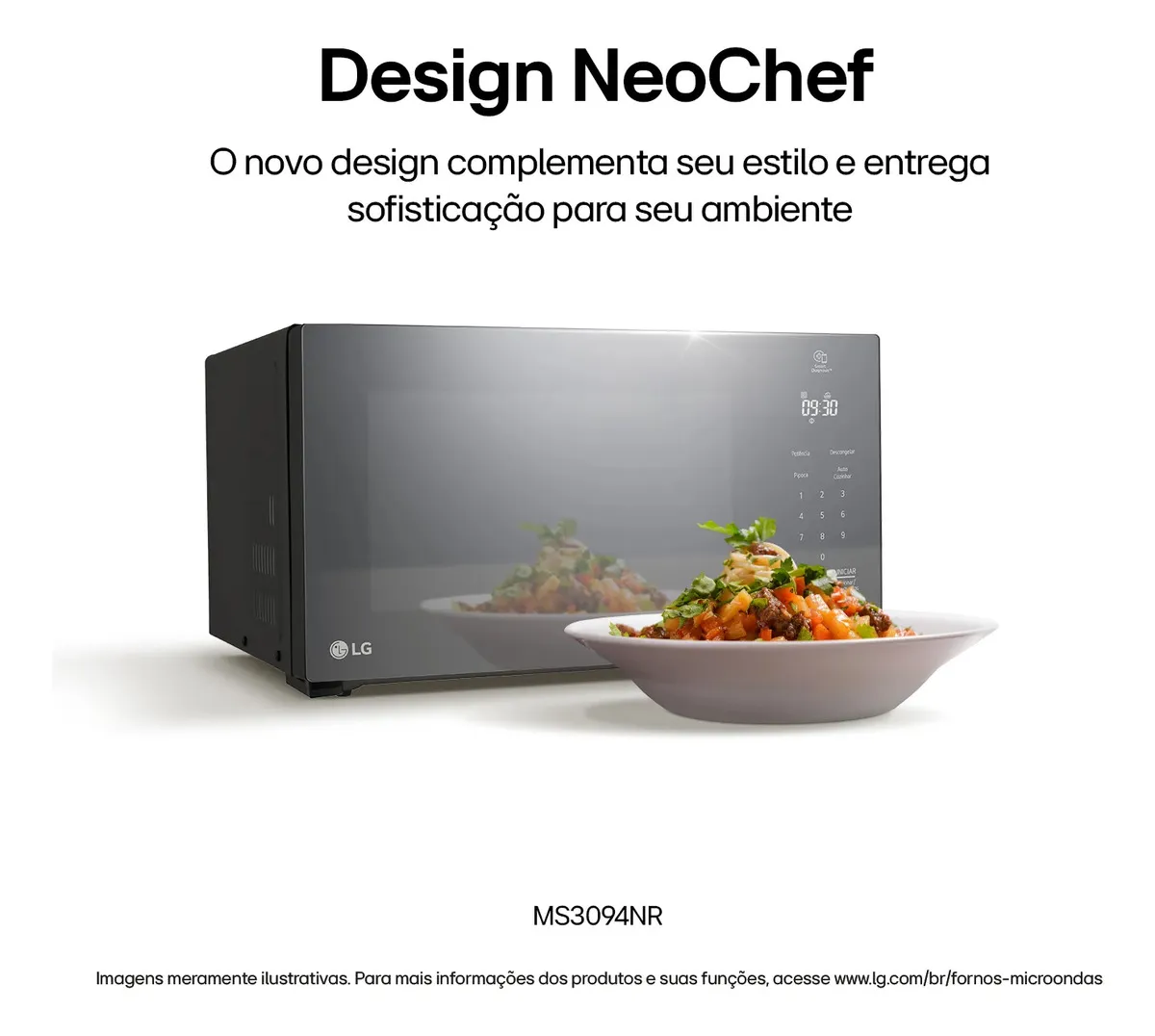 Micro-ondas LG NeoChef 30 L Espelhado Cinza-escuro com Limpa Fácil — foto 3