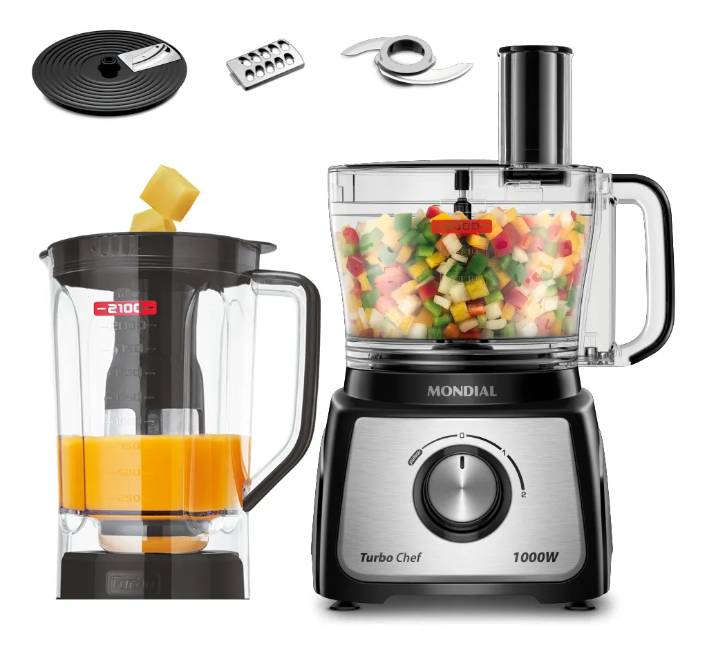 Multiprocessador Mondial Turbo Chef 5 em 1 1000 W