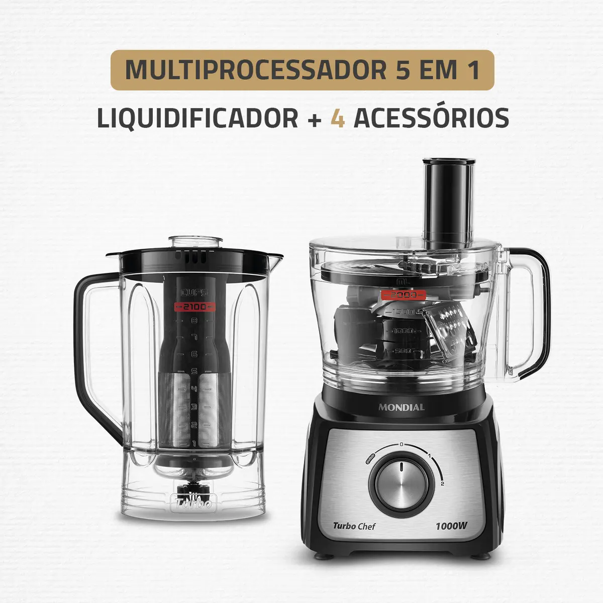 Multiprocessador Mondial Turbo Chef 5 em 1 1000 W — foto 2