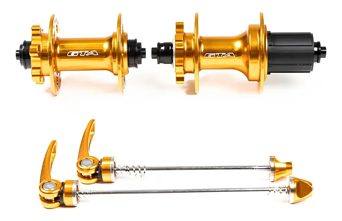 Par de Cubos para Cassete K7 MTB 36 Furos Dourado