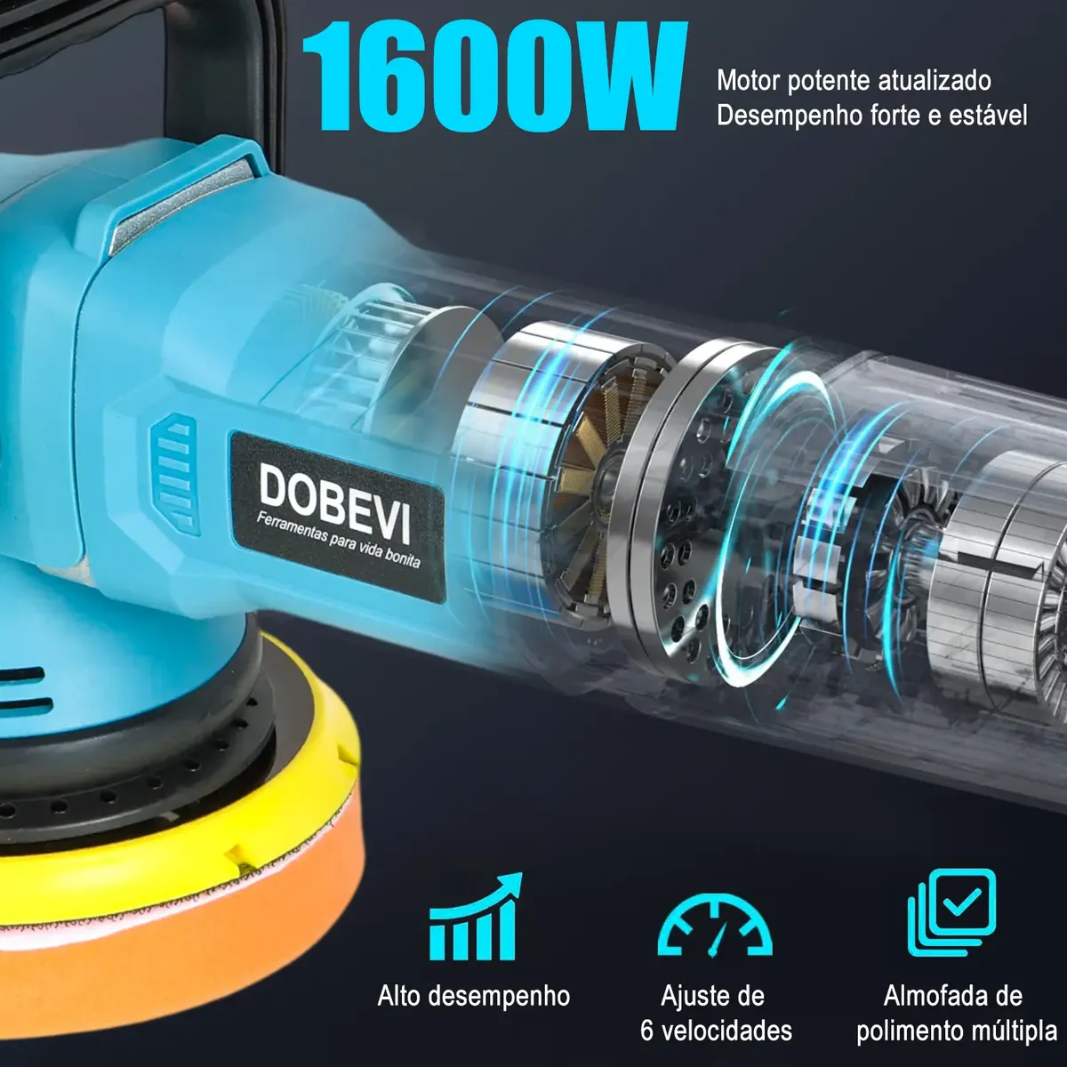 Politriz Elétrica ELO 1600 W para Discos de 5 e 6 pol — foto 2