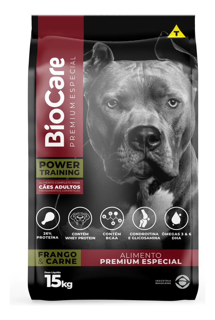 Biocare Power Training Ração para Cães Adultos 15 kg 26% Proteína