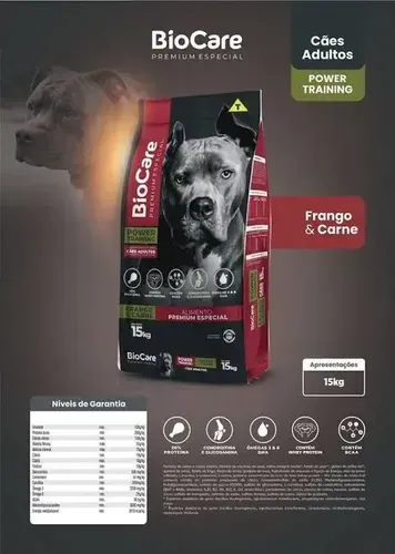 Biocare Power Training Ração para Cães Adultos 15 kg 26% Proteína — foto 2