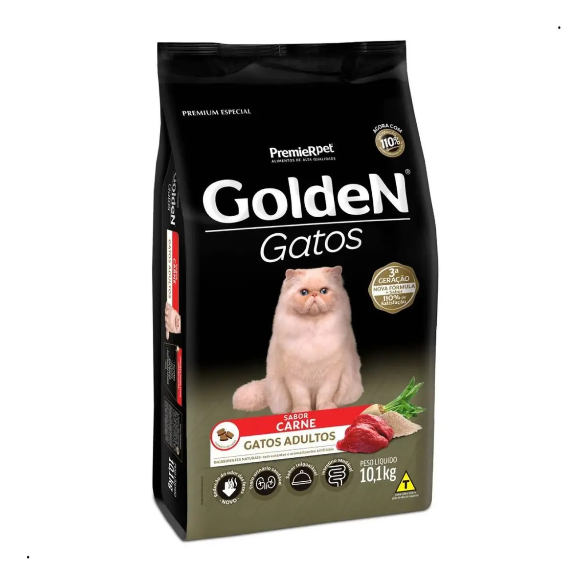 Golden Ração Seca para Gatos Adultos Sabor Carne 10,1 kg