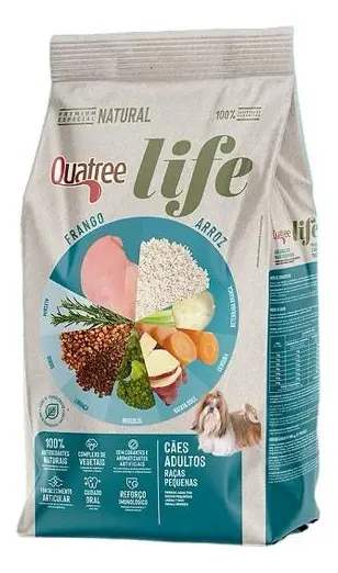 Quatree Life Ração para Cães Adultos de Raças Pequenas Frango e Arroz 3 kg
