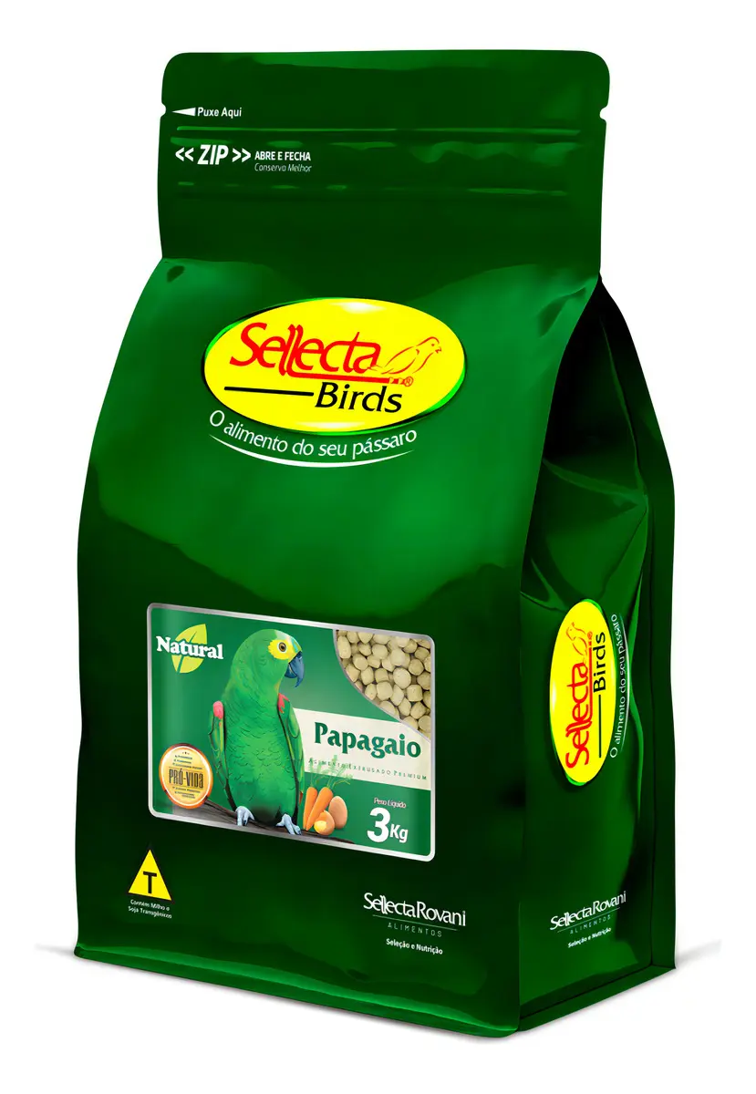Sellecta Natural Alimento Extrusado para Papagaios e Psitacídeos 3 kg