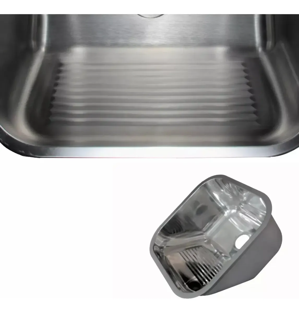 Tanque Lavanderia 55x45 Com Acessórios Aço Inox Escovado — foto 2